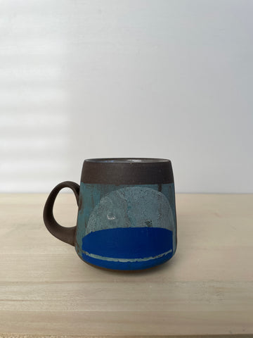 Evergreen and blue mug