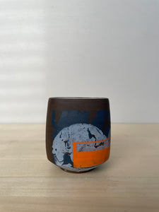 Blues and orange yunomi