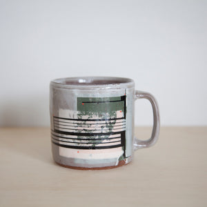 Pink and green mug