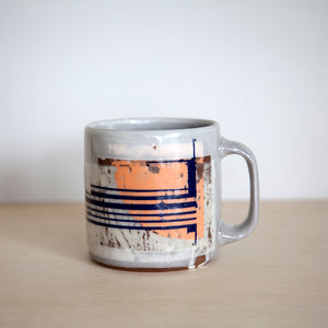 Orange and blue mug