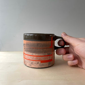 Salmon and flame orange coffee mug