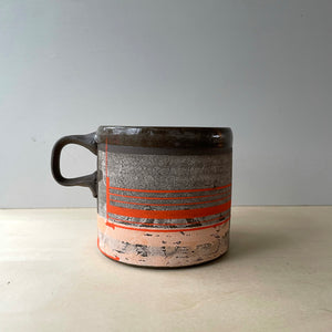 Salmon and flame orange coffee mug